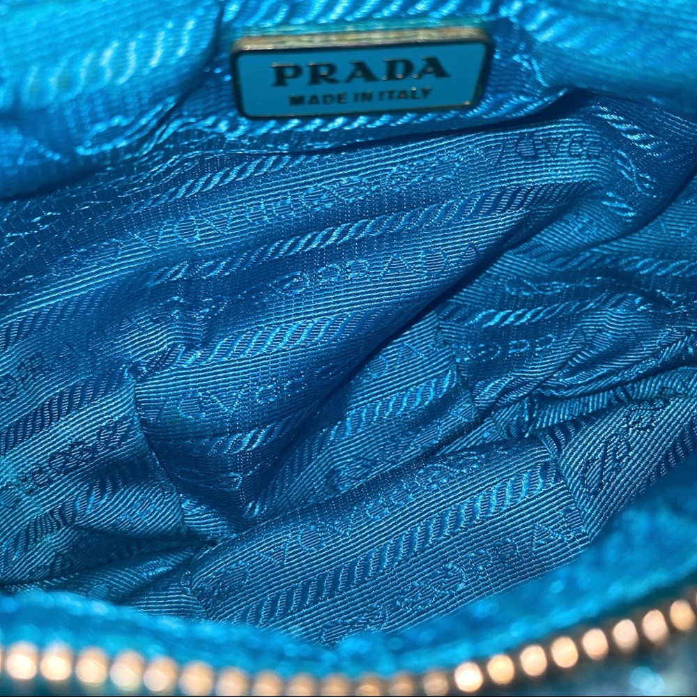 Prada Blue Python Clutch Wristlet Bag - image 5